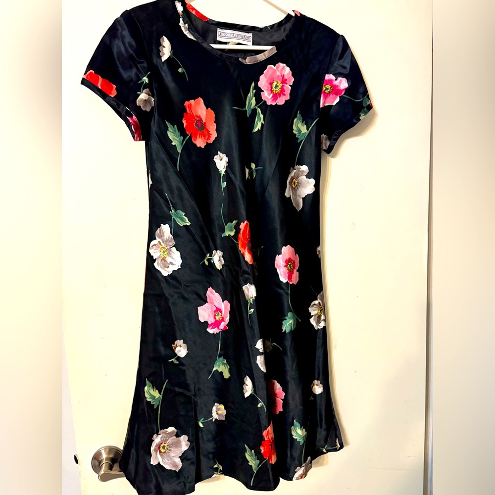 Jessica Howard Vintage Short Sleeve Fit & Flare Dress Size 8 w/shoulder pads
